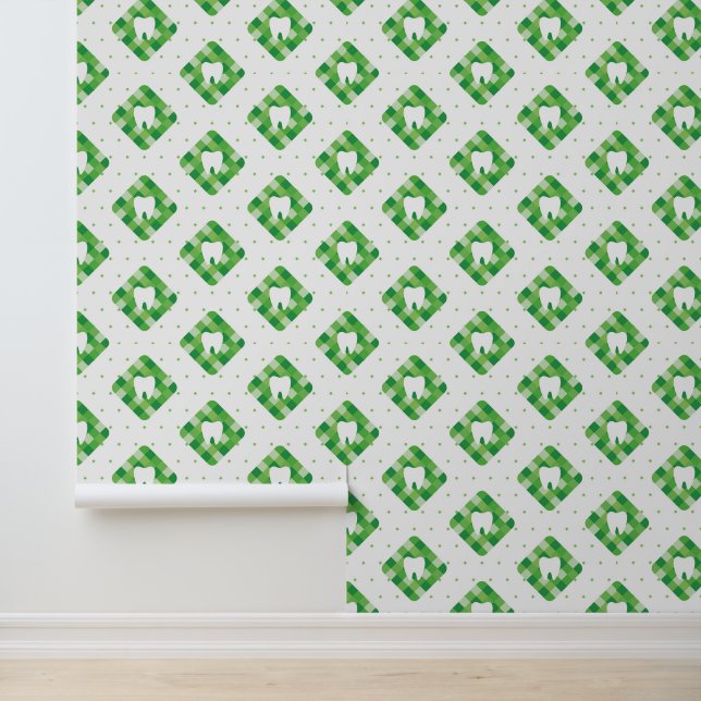 Papier Peint Motif pour dents vert (Application)