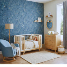 Motif poussiéreux bleu botanique céleste boho