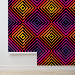 Papier Peint Motif psychédélique Rainbow Chevron