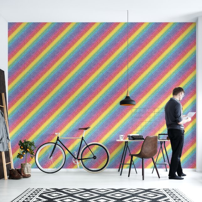 Papier Peint Motif Rainbow Dots (Salon)