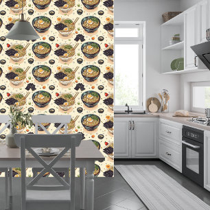 Papier Peint Motif Ramen Illustration Cuisine Peel Et Bâton