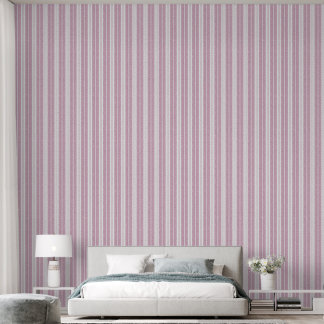 Papier Peint Motif rayé à chevrons en rose tendre et fougère