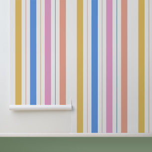 Papier Peint Motif rayures colorées modernes