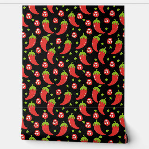 Papier Peint Motif Red Chili Peppers
