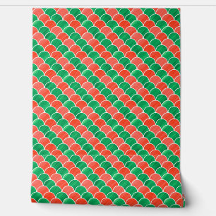 Papier Peint Motif Red Green Christmas Scale