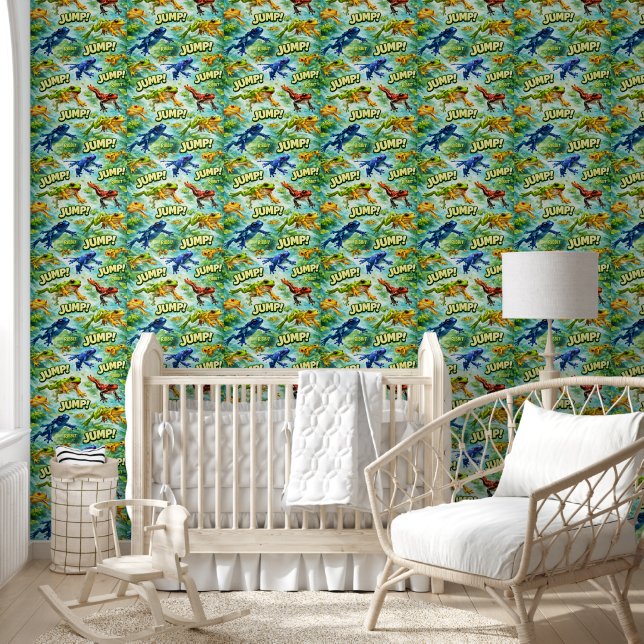 Papier Peint Motif renard sautant saut (Enfants)