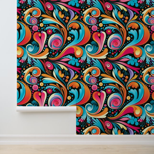 Papier Peint motif rétro carrelé cool (Application)
