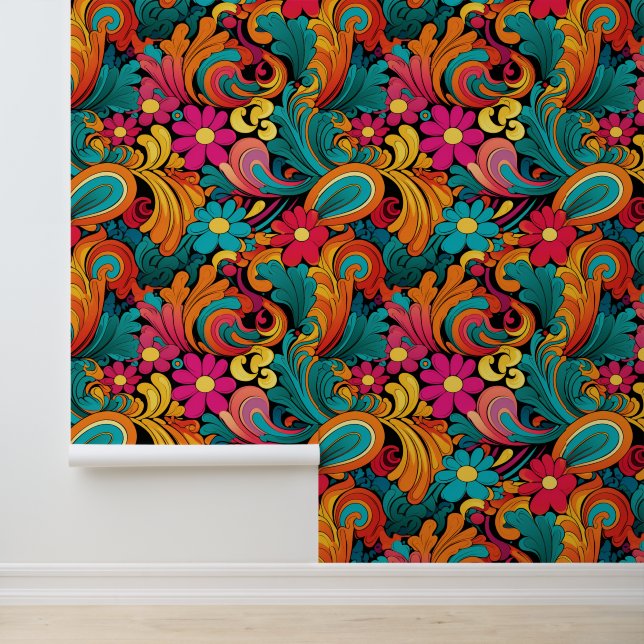 Papier Peint motif rétro carrelé cool (Application)