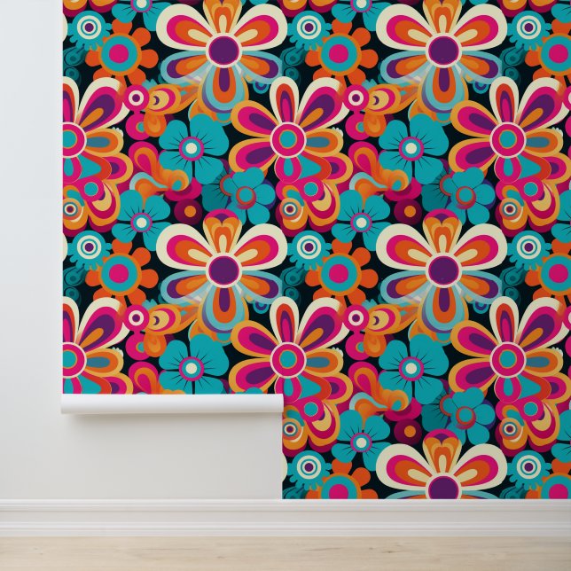 Papier Peint motif rétro carrelé cool (Application)