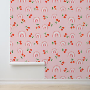 Papier Peint Motif rose arc-en-ciel cerise