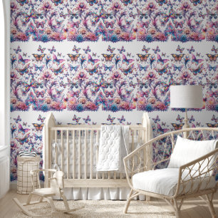 Papier peint Motif rose et pourpre