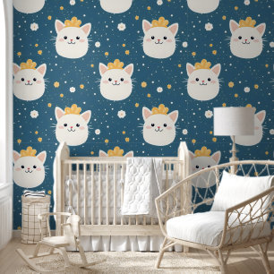 Papier Peint Motif royal blanc