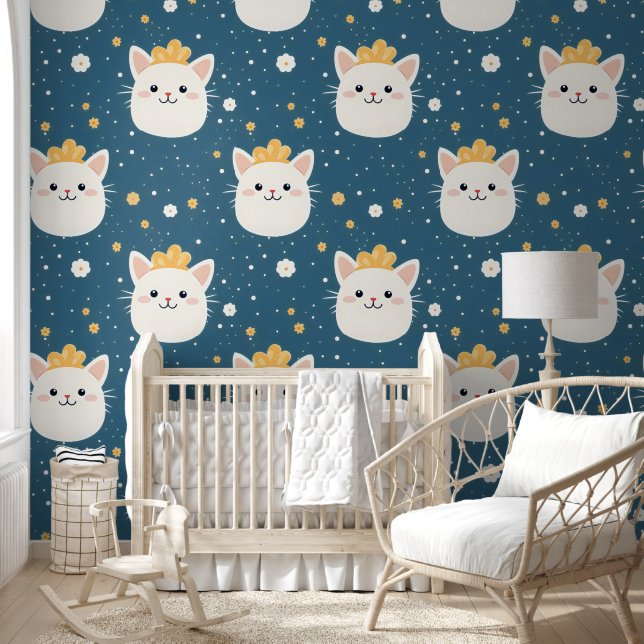 Papier Peint Motif royal blanc (Enfants)