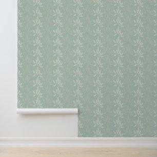 Papier peint Motif Sage Green & Cream Leaf