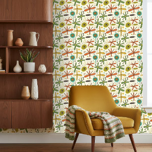 Papier Peint Motif sans couture de l'ère atomique fantaisiste #
