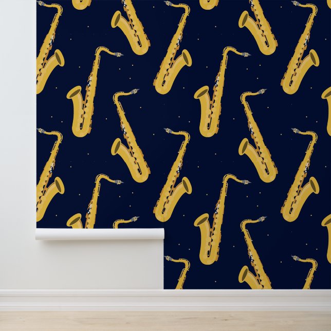 Papier Peint Motif saxophone (Application)