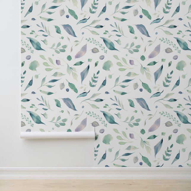 Papier Peint Motif simple de feuille botanique (Application)