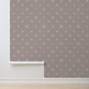 Papier Peint Motif subtil Starburst sur Taupe