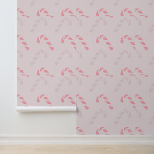 Papier Peint Motif Sucre de canne rose sur Arrière - plan doux