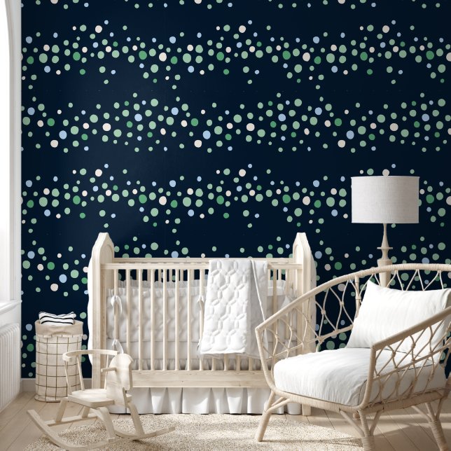 Papier Peint Motif tacheté vert et bleu (Enfants)