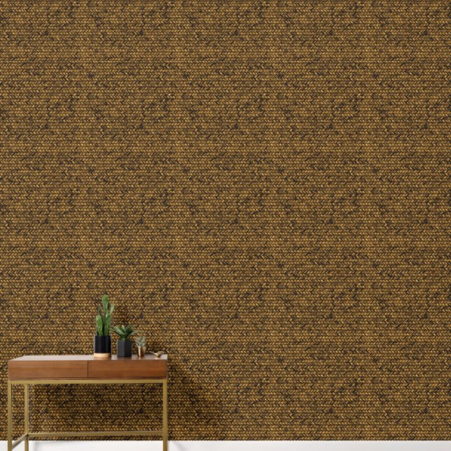 Papier Peint Motif Tissé Panier Chevron Faux (Couloir)