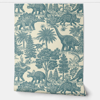 Papier Peint Motif Toile Dinosaure Vintage