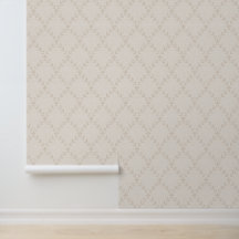 Motif treillis floral bohème beige doux