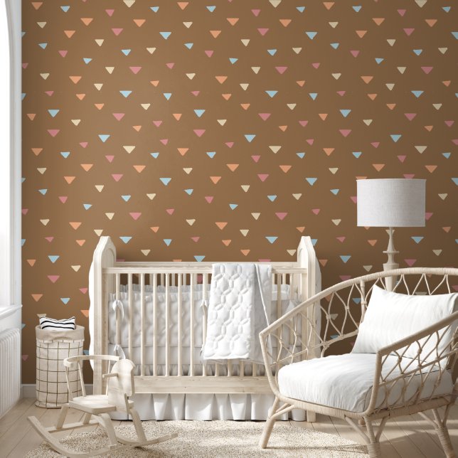 Papier peint Motif Triangel de couleur Brown (Enfants)