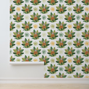 Papier Peint Motif Tropical Sloth