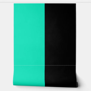Papier Peint Motif Turquoise Noir Vertical Big Stripes