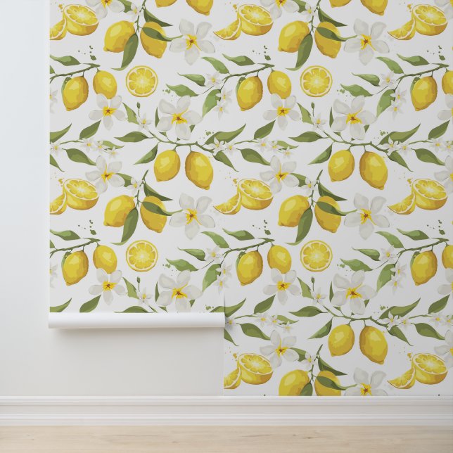 Papier Peint Motif vintage Lemon Tree (Application)