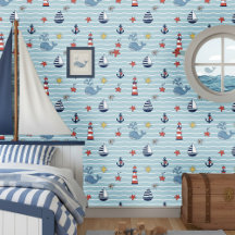 Motif voilier, vague et baleine ID1228