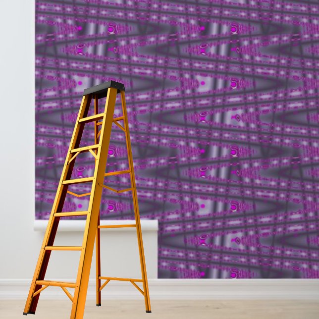 Papier Peint Motif zig-zag rose violet écorce et bâton (Peel and Stick Purple Pink zig-zag pattern Wallpaper)