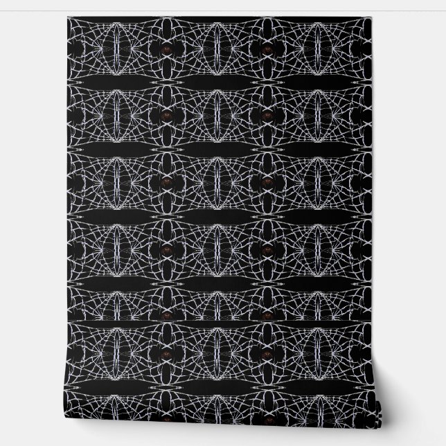 Papier peint motifs araignées et toiles (Déroulement)