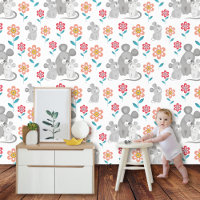 Mouris mère, bébés et fleurs motif