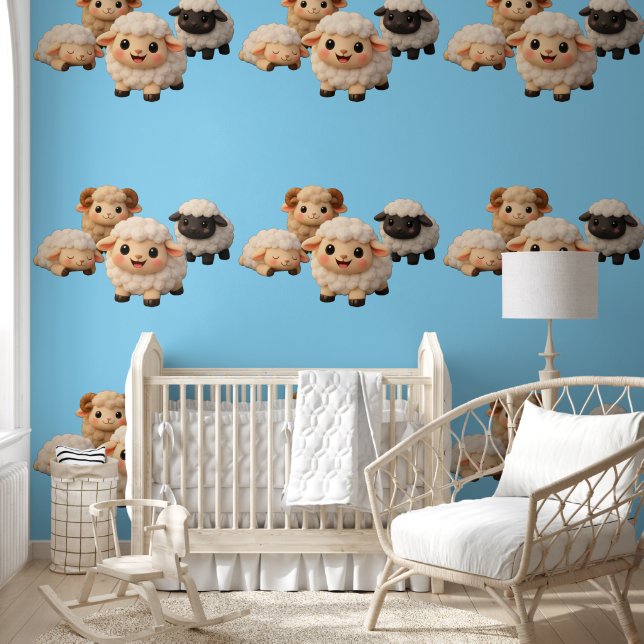 Papier Peint Moutons mignons  (Enfants)