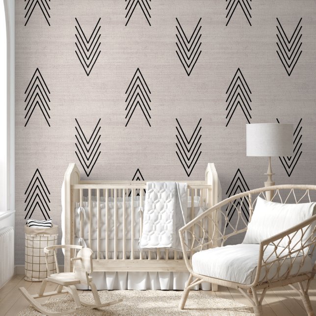 Papier Peint Mudcloth africain beige moderne tendance (Enfants)