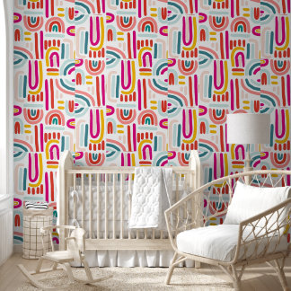Papier peint mural arc-en-ciel beige – Moderne et