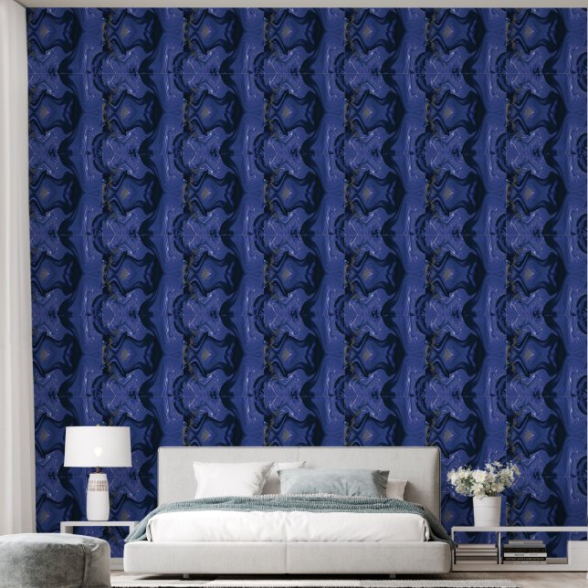 Papier peint Mystical Blue Swirl (Chambre à coucher)