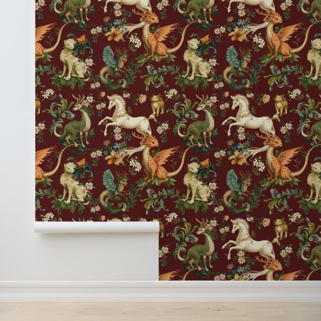 Papier Peint Mythique Animaux Forêt Créatures Bourgogne (Application)