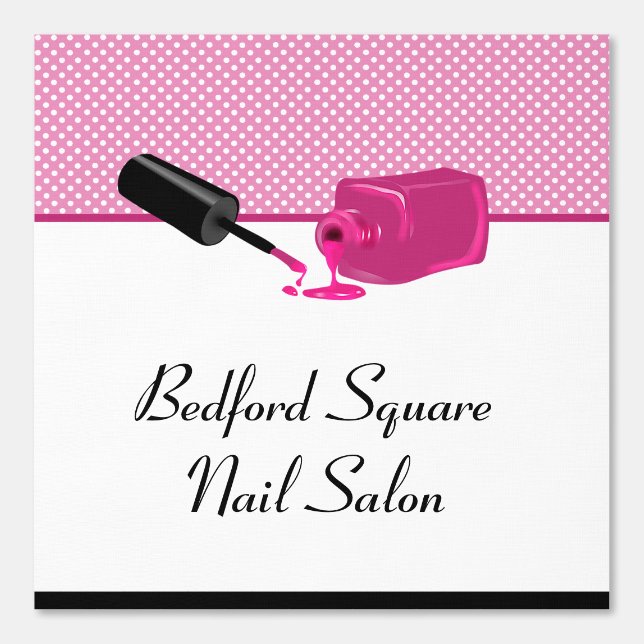 Papier Peint Nail Saloon rose blanc et noir Salle frontière (Recto)