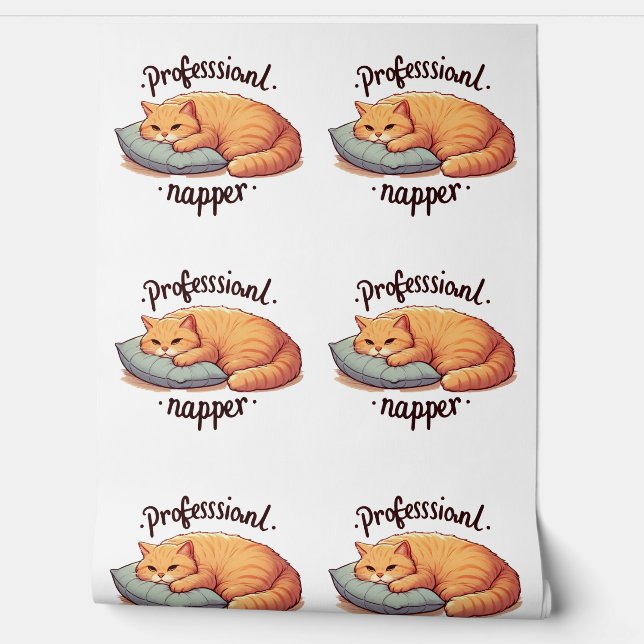 Papier Peint Napper professionnel Chat confortable Lazy Chat mu (Déroulement)