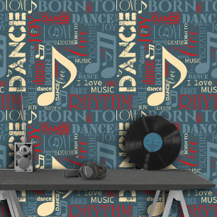 Papier Peint Né à Dance Blue/Red/Gold ID277