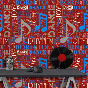 Papier Peint Né en Danse Bleu/Blanc/N'importe quelle couleur ID