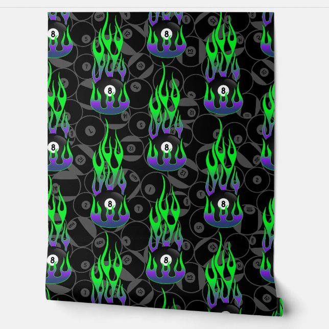 Papier Peint Neon Green Huit Ball (Déroulement)