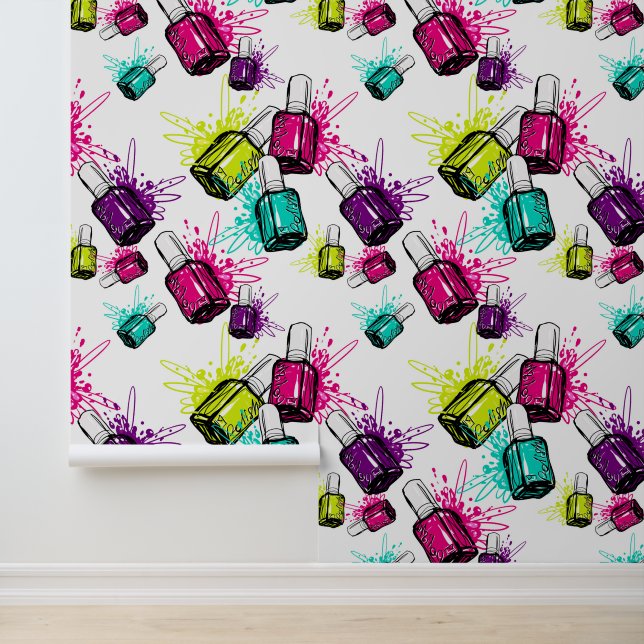 Papier Peint Neon Nail Motif polonais (Application)