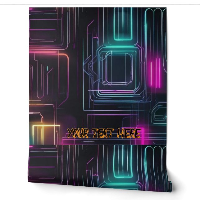Papier peint Neon texte personnalisé (Déroulement)