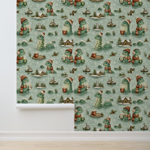 Papier Peint Nessie de Noël Monstre du Loch Ness Confortable Cr