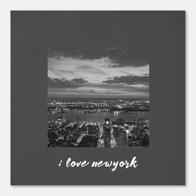 Papier Peint Newyork City Skyline Lumières noir blanc gris (Recto)