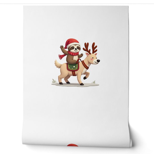 Papier Peint Noël Alpaca Paresseux (3) (Déroulement)